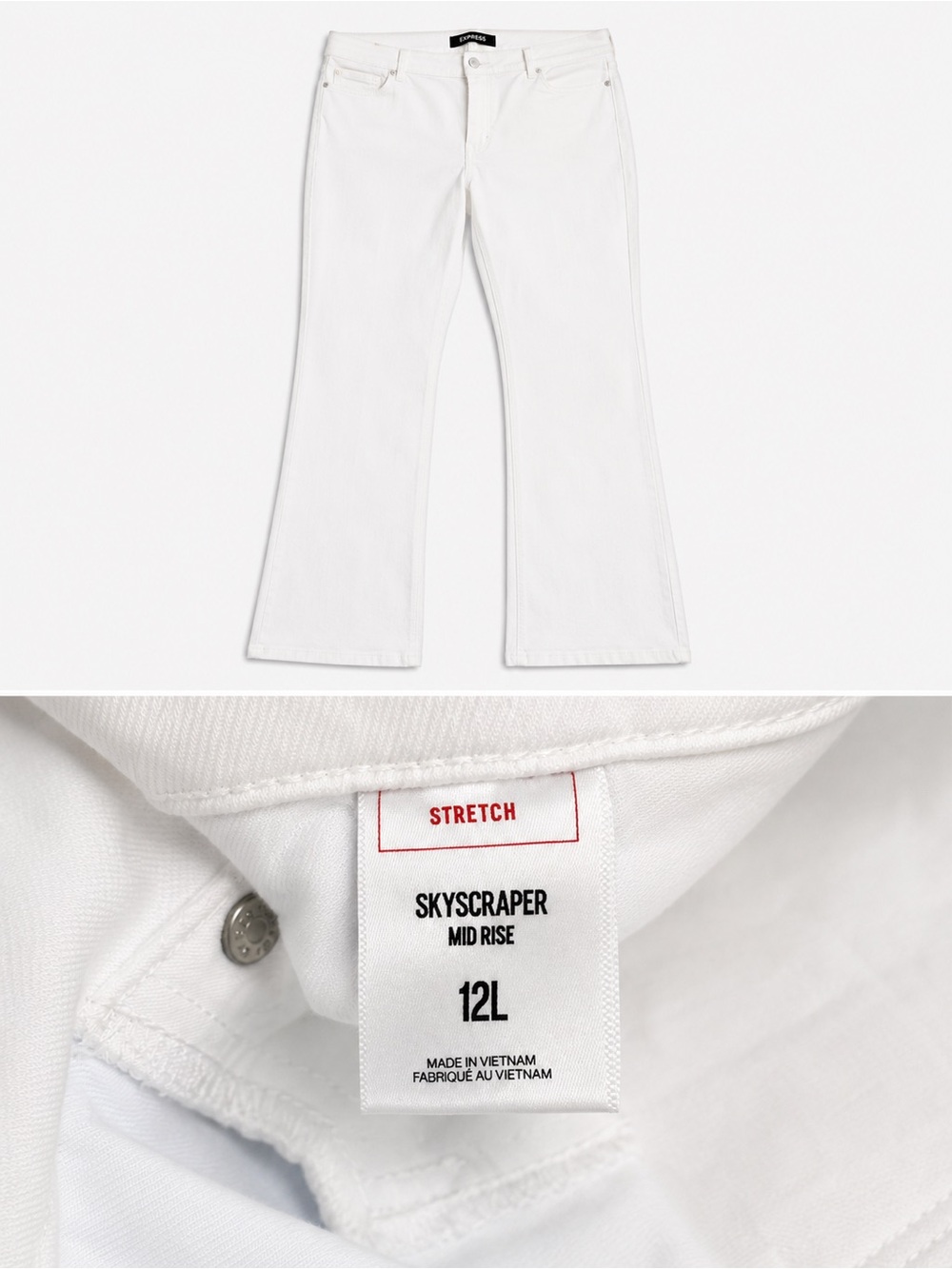 Express women’s  White Mid-Rise Stretch Jeans